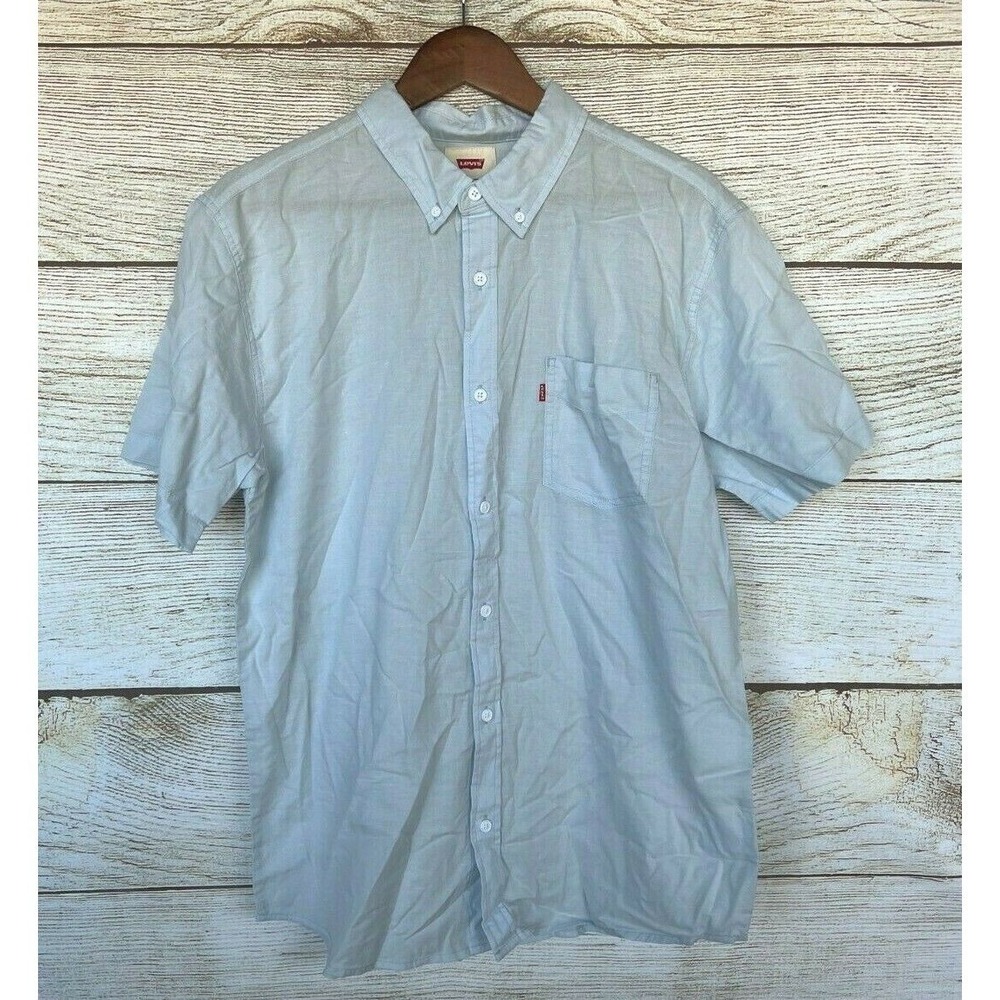 Levi's Button Shirt Mens Medium Caufield Shirt Short Sleeve Casual Shirt‎ New